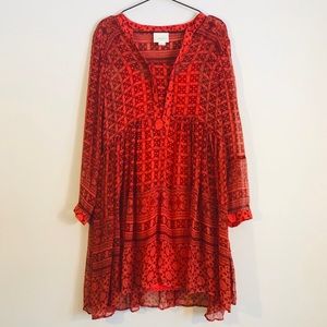 Anthropologie Maeve Canna Printed Tunic Dress